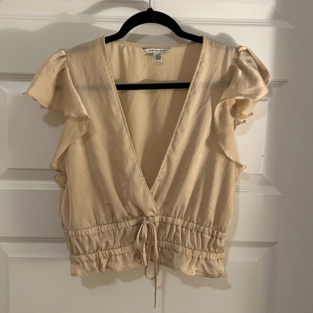 American Eagle cream blouse size XL